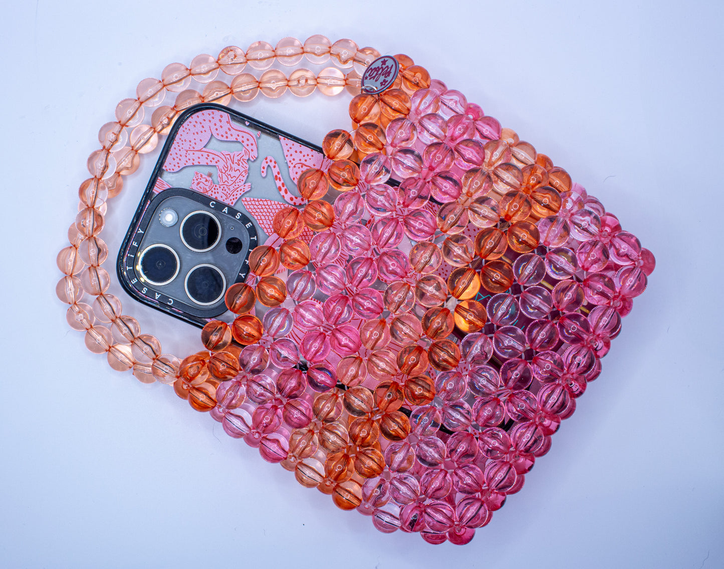 Colorful bubble beaded bag