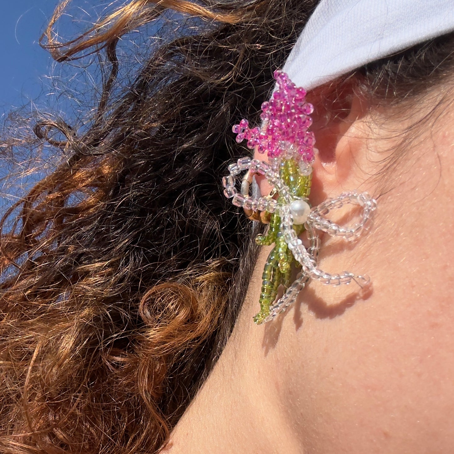 Seed beads Lavender Earrings Bouquet